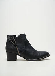 Botine/ghete țesătură satinată toc de 4 la 6 cm negru MKD femeie