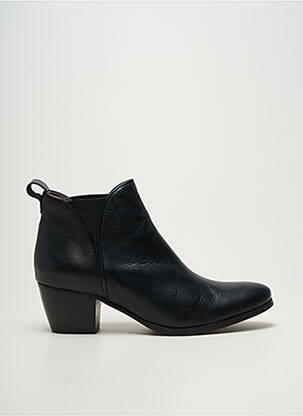 Botine/ghete țesătură satinată toc de 4 la 6 cm negru MKD femeie