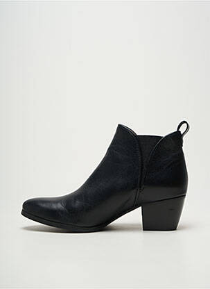 Botine/ghete țesătură satinată toc de 4 la 6 cm negru MKD femeie