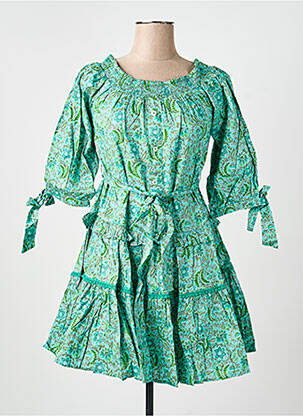 Rochie scurtă mâneci scurte mâneci scurte verde RHUM RAISIN femeie