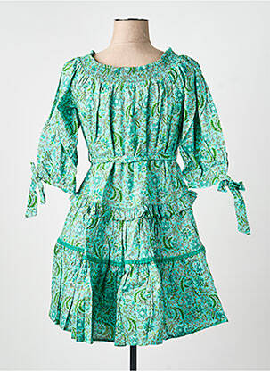 Rochie scurtă mâneci scurte mâneci scurte verde RHUM RAISIN femeie