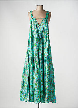 Rochie lungă imprimeu floral fără mâneci verde RHUM RAISIN femeie
