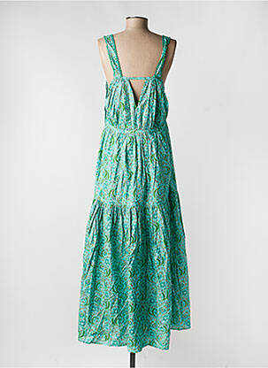Rochie lungă imprimeu floral fără mâneci verde RHUM RAISIN femeie