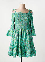Rochie scurtă mâneci scurte mâneci scurte verde RHUM RAISIN femeie