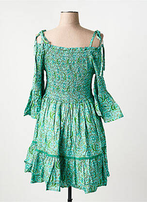 Rochie scurtă mâneci scurte mâneci scurte verde RHUM RAISIN femeie