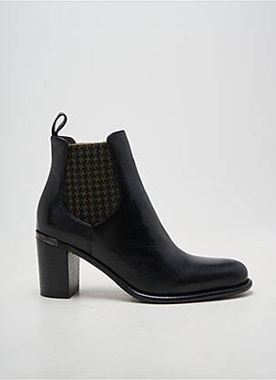 Botine/ghete țesătură satinată toc de 4 la 6 cm negru ADIGE femeie