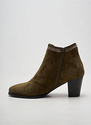 Botine/ghete țesătură satinată toc de 7 la 9 cm verde ADIGE femeie
