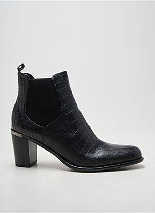 Botine/ghete țesătură satinată toc de 7 la 9 cm negru ADIGE femeie
