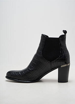 Botine/ghete țesătură satinată toc de 7 la 9 cm negru ADIGE femeie