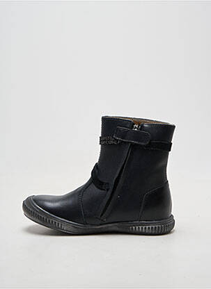 Botine/ghete țesătură satinată vârf rotund negru GBB fată