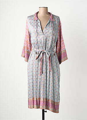 Rochie midi croială fluidă mâneci lungi albastru B.YOUNG femeie