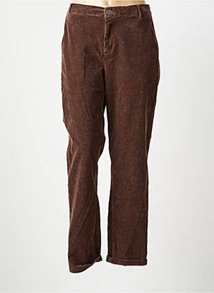 Pantalon drept talie elastică maro HAPPY femeie