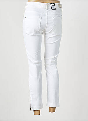 Pantalon 7/8 închidere cu fermoar sub clapetă cu nasturi alb ZRS TIMELESS femeie