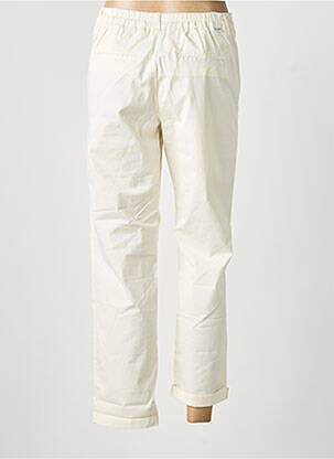 Pantalon drept talie elastică alb HAPPY femeie