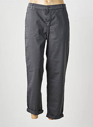 Pantalon drept talie elastică gri HAPPY femeie