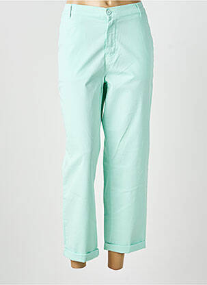 Pantalon drept talie elastică albastru HAPPY femeie