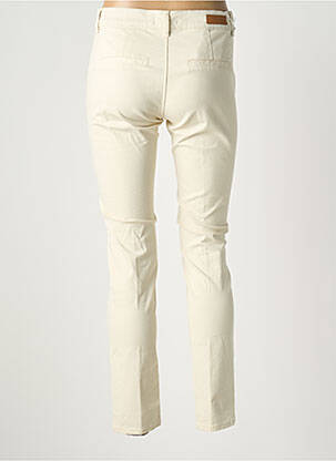 Pantalon chino țesătură poplin mărime normală bej HAPPY femeie