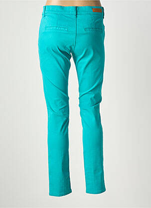 Pantalon chino țesătură poplin mărime normală albastru HAPPY femeie
