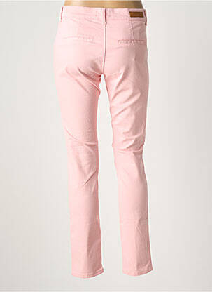Pantalon chino țesătură poplin mărime normală roz HAPPY femeie