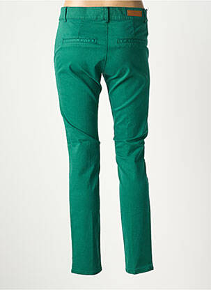 Pantalon chino țesătură poplin mărime normală verde HAPPY femeie