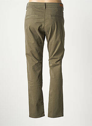 Pantalon chino țesătură poplin mărime normală verde închis HAPPY femeie