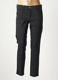 Pantalon chino țesătură poplin mărime normală negru HAPPY femeie