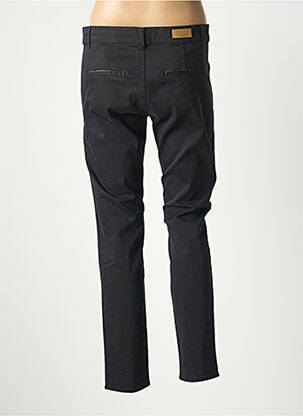 Pantalon chino țesătură poplin mărime normală negru HAPPY femeie