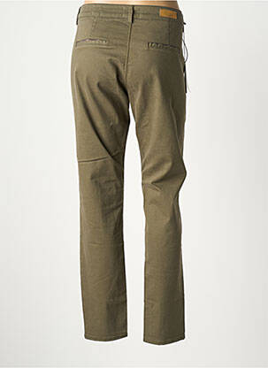 Pantalon chino țesătură poplin mărime normală verde HAPPY femeie