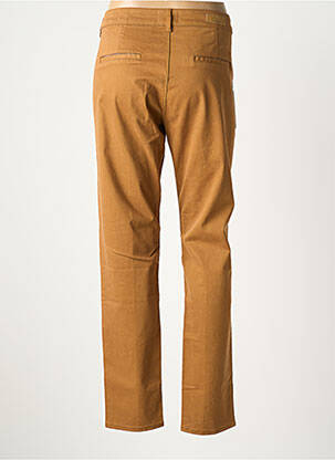 Pantalon chino țesătură poplin mărime normală galben HAPPY femeie