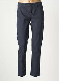 Pantalon chino țesătură poplin mărime normală albastru HAPPY femeie