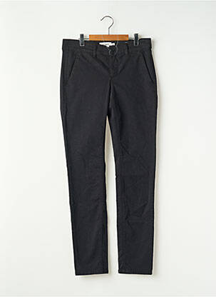 Pantalon chino țesătură poplin mărime normală negru HAPPY femeie