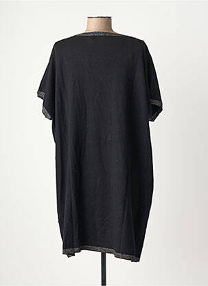 Rochie pulover croială dreaptă mâneci scurte negru LPB femeie