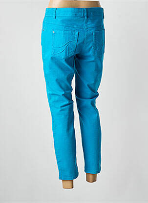 Pantalon 7/8 închidere cu fermoar sub clapetă cu nasturi albastru LAUREL femeie