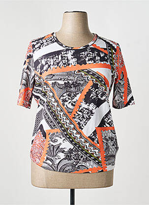 Tricou imprimeu fantezie mâneci scurte portocaliu BASLER femeie