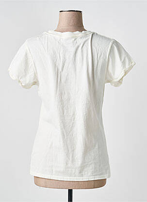 Tricou serigrafie mâneci scurte bej RECYCLED KARMA femeie