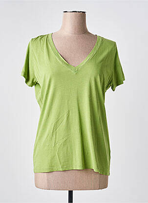 Tricou guler în v mâneci scurte verde MAYJUNE femeie