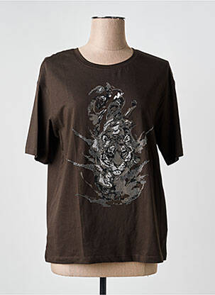 Tricou croială dreaptă mâneci scurte maro MOS MOSH femeie