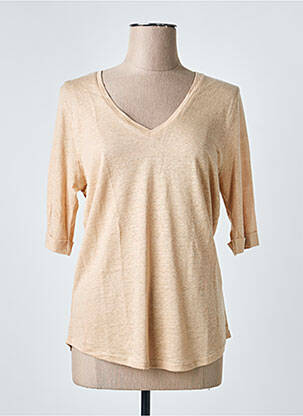 Tricou mâneci 3/4 mâneci 3/4 bej NOTSHY femeie