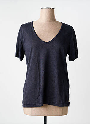 Tricou guler în v mâneci scurte albastru CLOSED femeie