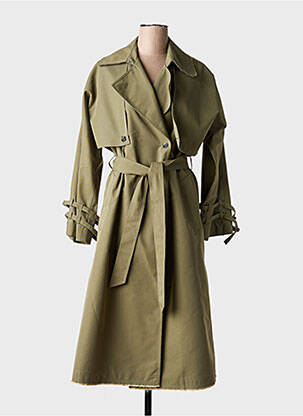 Trench țesătură poplin fără glugă verde OOF WEAR femeie