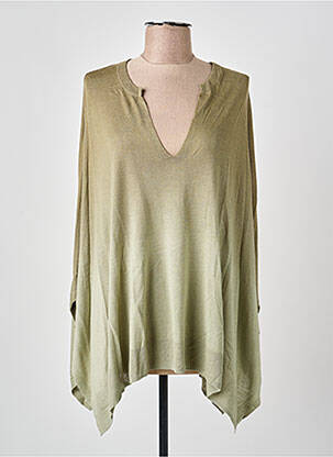 Pulover tunică elasticitate mâneci 3/4 verde NOTSHY femeie
