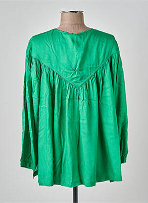 Bluză țesătură poplin mâneci lungi verde INDIES femeie