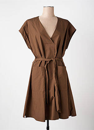Rochie scurtă mâneci scurte mâneci scurte maro WEEKEND MAXMARA femeie