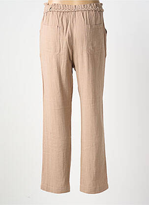 Pantalon drept țesătură crep talie înaltă maro NOTSHY femeie