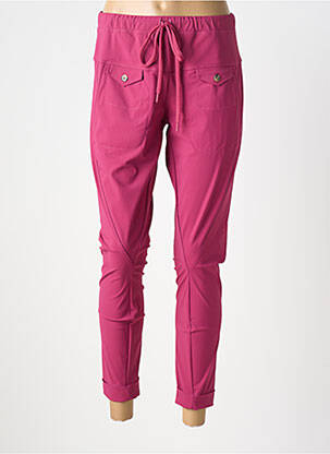 Pantalon slim talie elastică mărime normală roz INDIES femeie