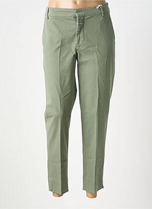 Pantalon chino țesătură poplin mărime normală verde CLOSED femeie