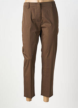 Pantalon drept țesătură poplin mărime normală maro WEEKEND MAXMARA femeie
