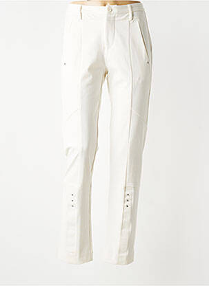 Pantalon slim buzunare alb HIGH femeie