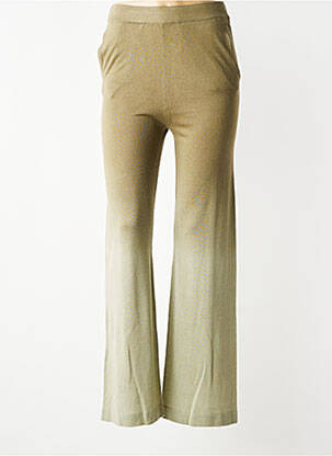 Pantalon evazat talie elastică verde NOTSHY femeie