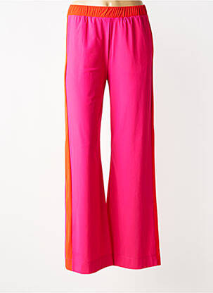 Pantalon evazat talie elastică roz INDIES femeie